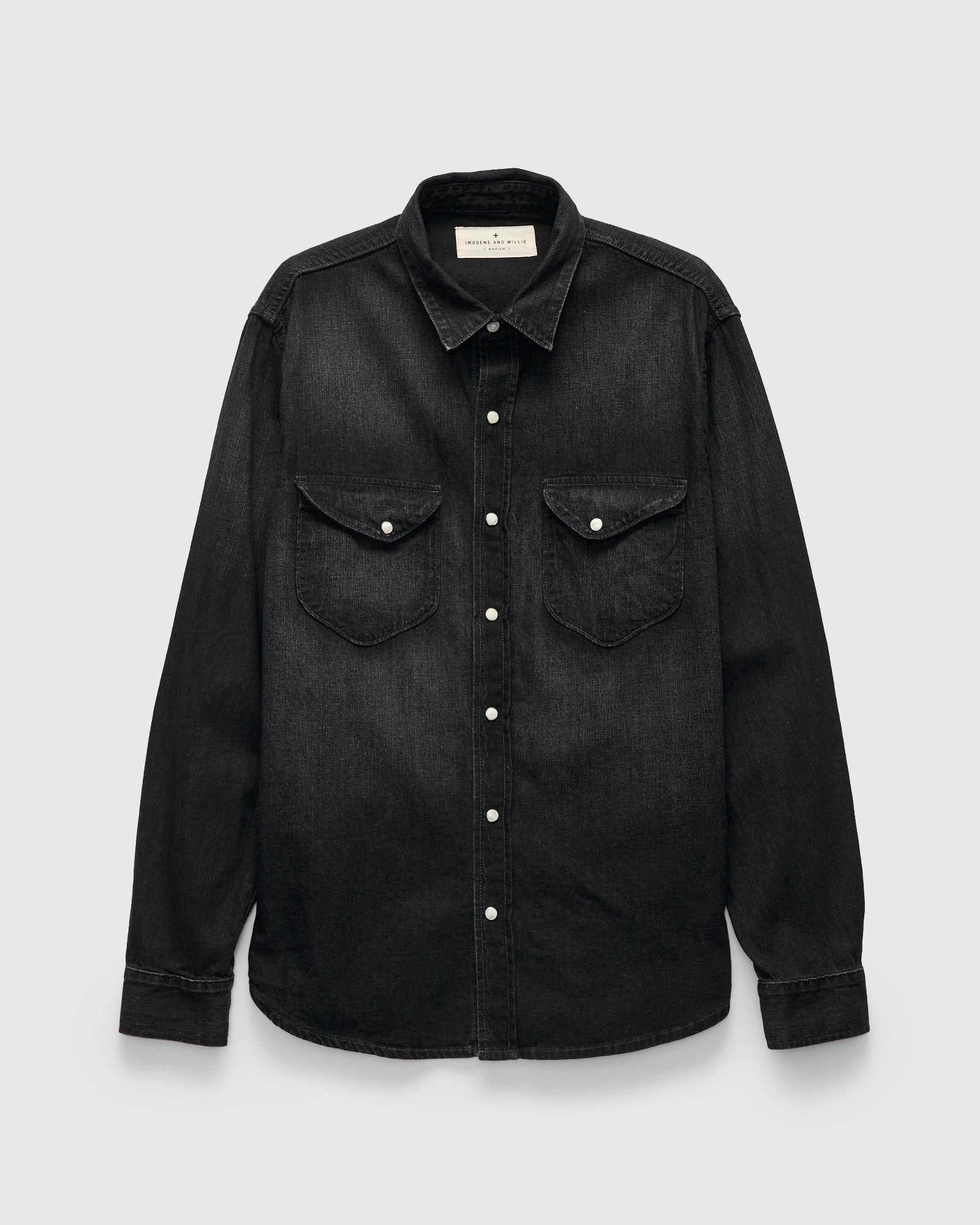 Hayes Pearl Snap Shirt in Washed Black – Blue Owl Workshop