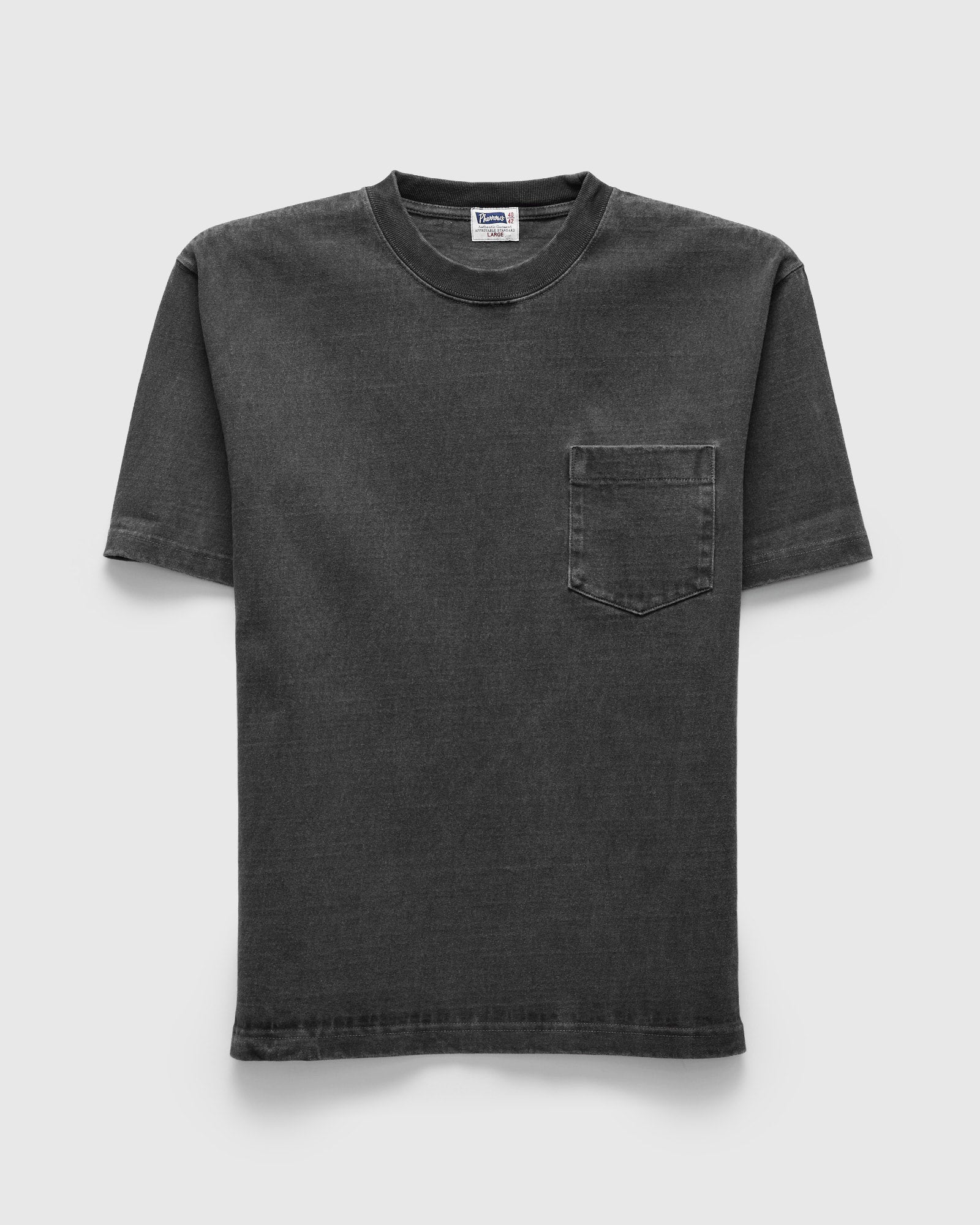 Heavyweight Pigment Dye Pocket T-Shirt in Faded Black – Blue Owl