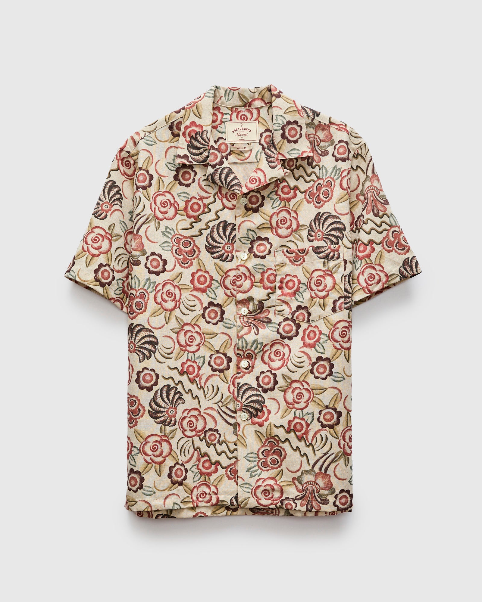Flowers Painting Shirt in Ecru Scarlet – Blue Owl Workshop