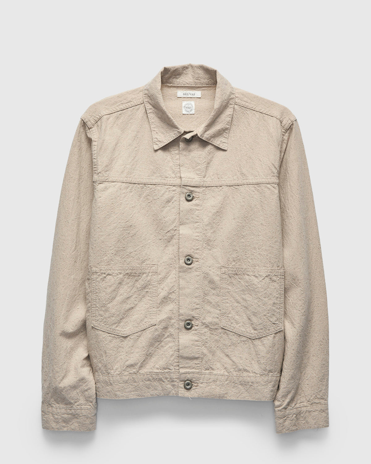 Linen Cotton Trucker Jacket in Natural – Blue Owl Workshop