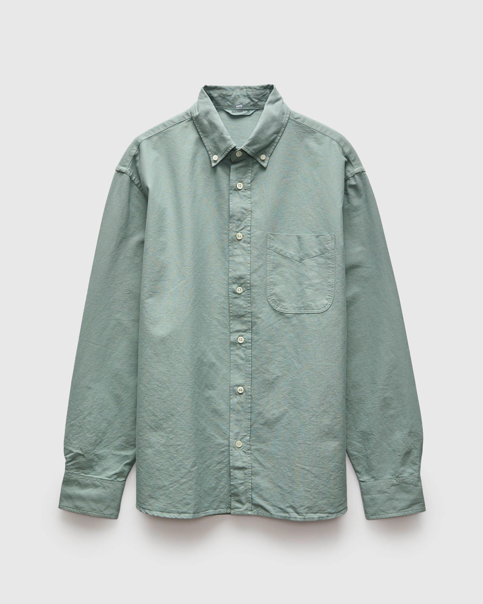 Big Oxford Shirt in Garment Dyed Eucalyptus – Blue Owl Workshop