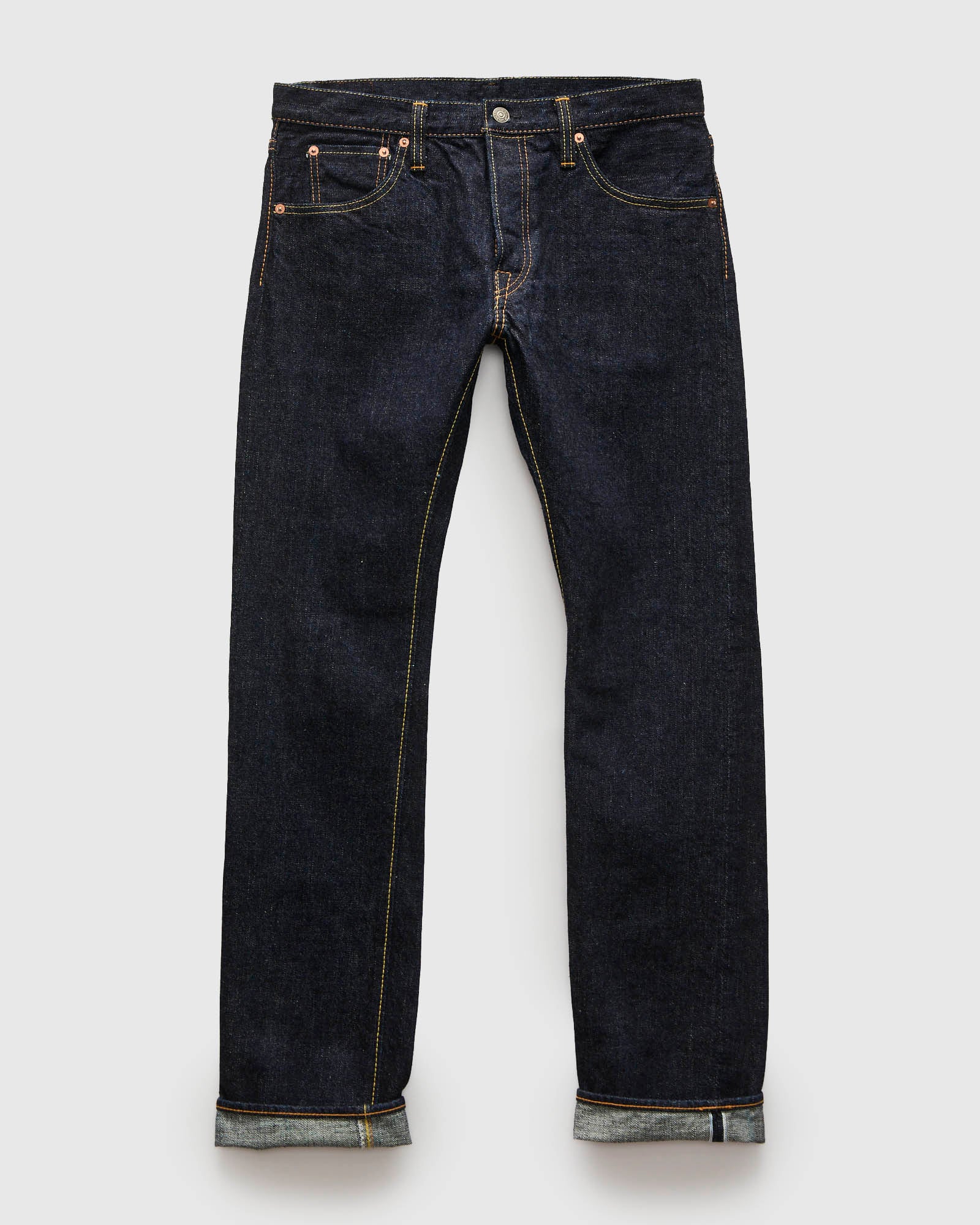 XX-005 14oz Rinsed Selvedge Denim - Slim Straight Fit – Blue Owl