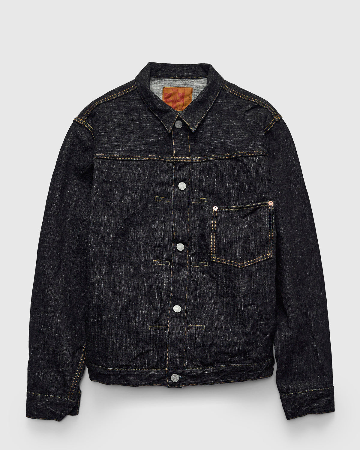 3111 15.5oz Slub-Nep Type-1 Selvedge Denim Jacket in Rinsed Indigo 