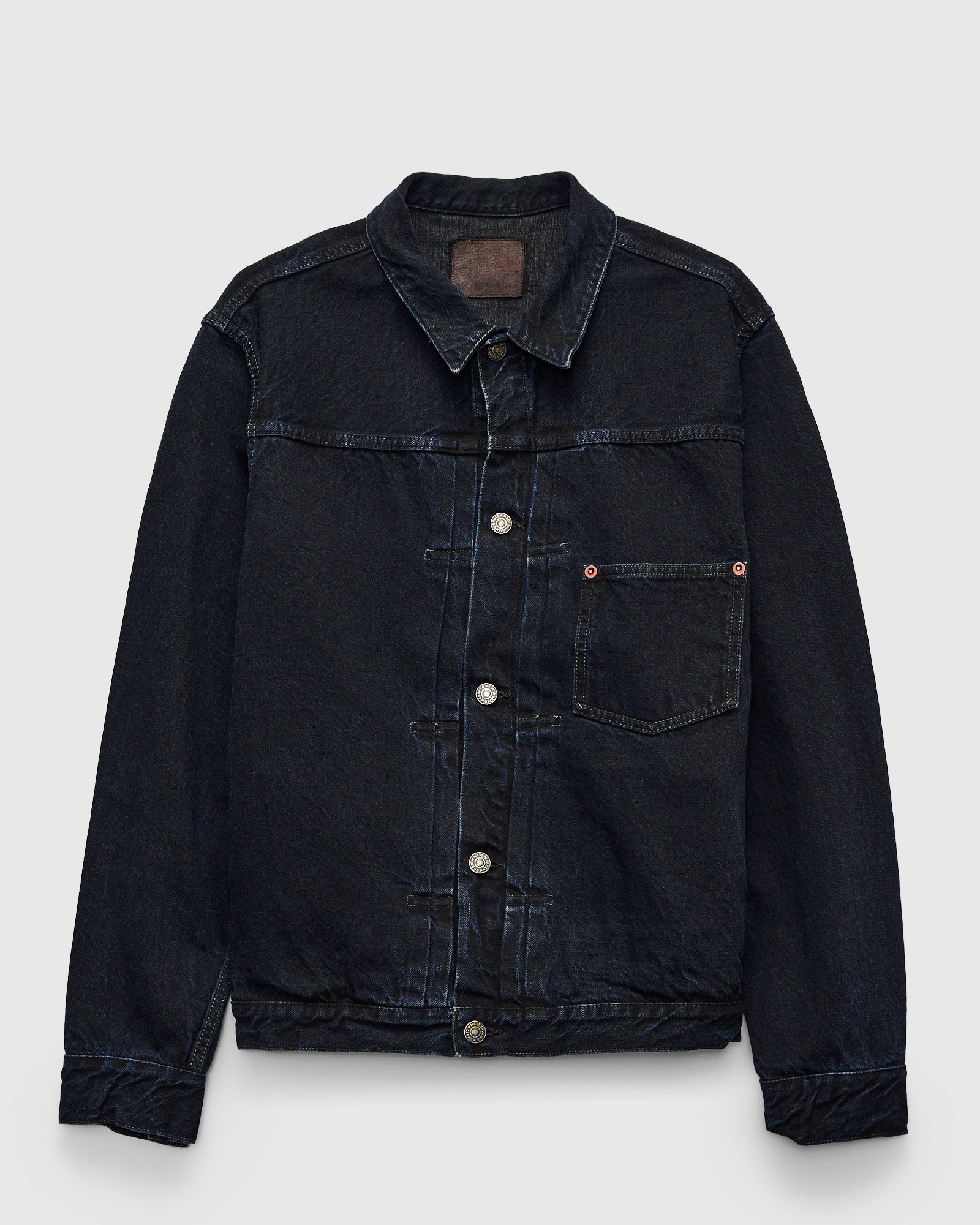 3115 13.5oz Type-1 Selvedge Denim Jacket in Charcoal Overdye