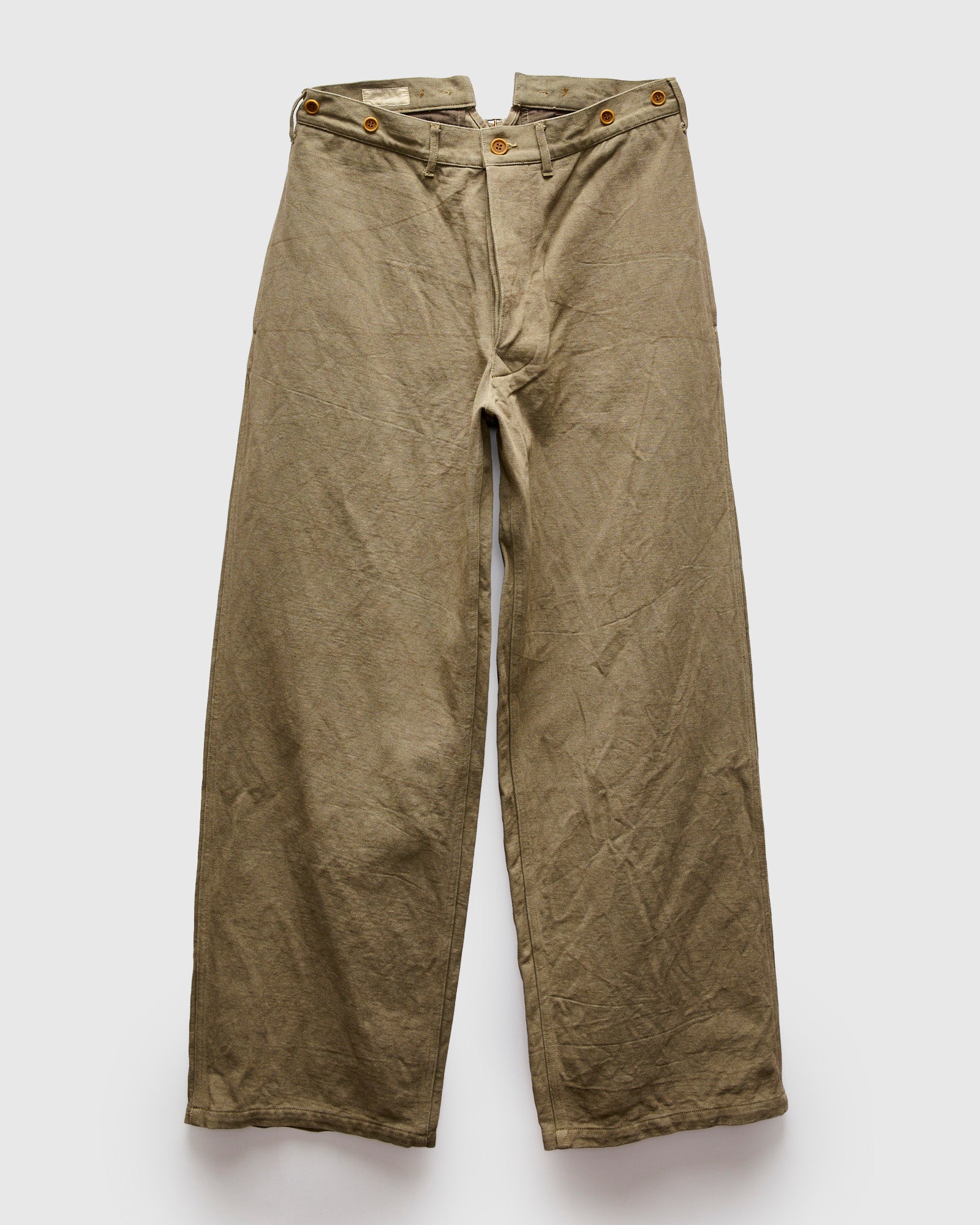 MSP-1031 French Work Trousers in Khaki – Blue Owl Workshop