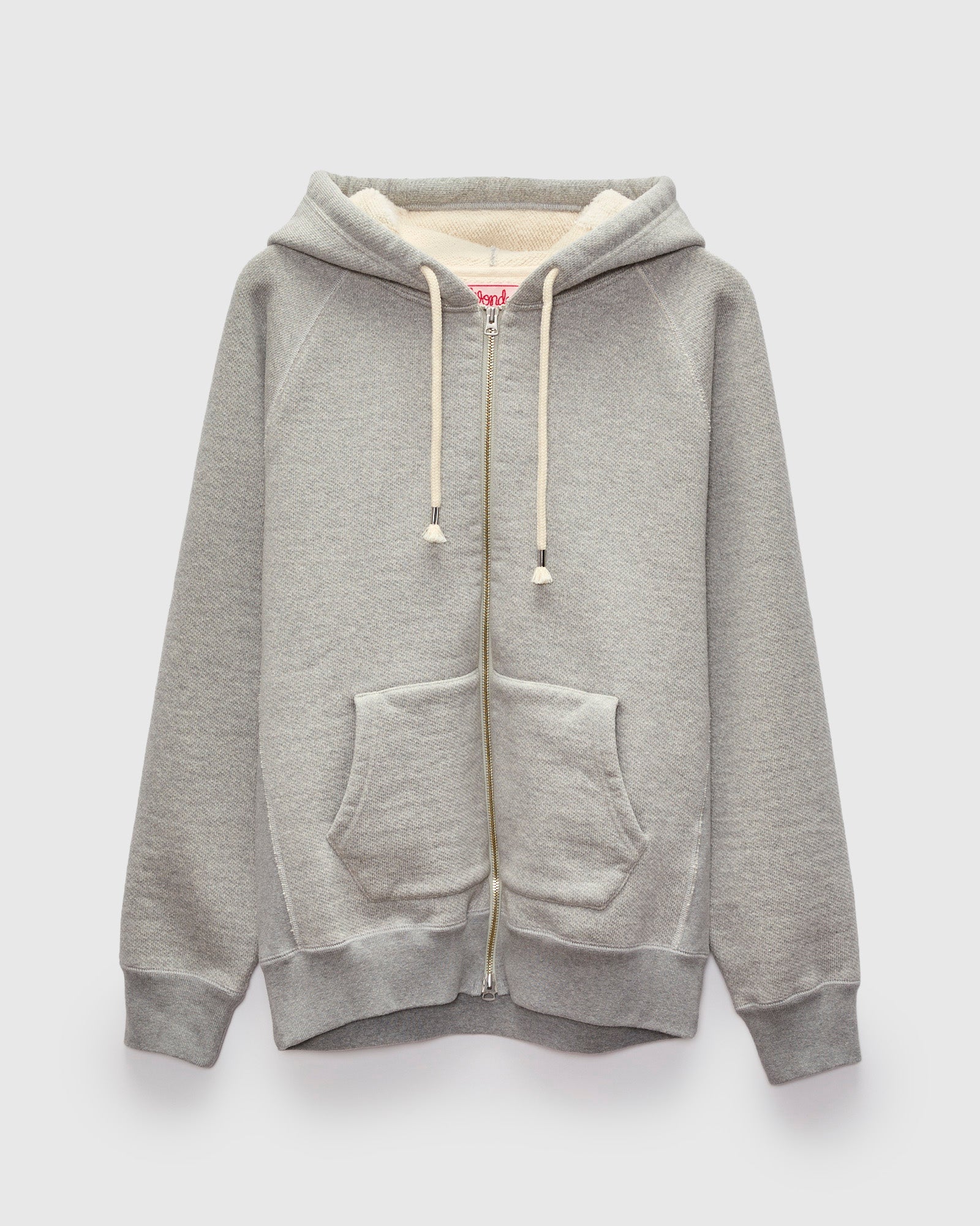 Double Heavyweight French Terry 25.8oz Zip Hoodie in Heather Grey