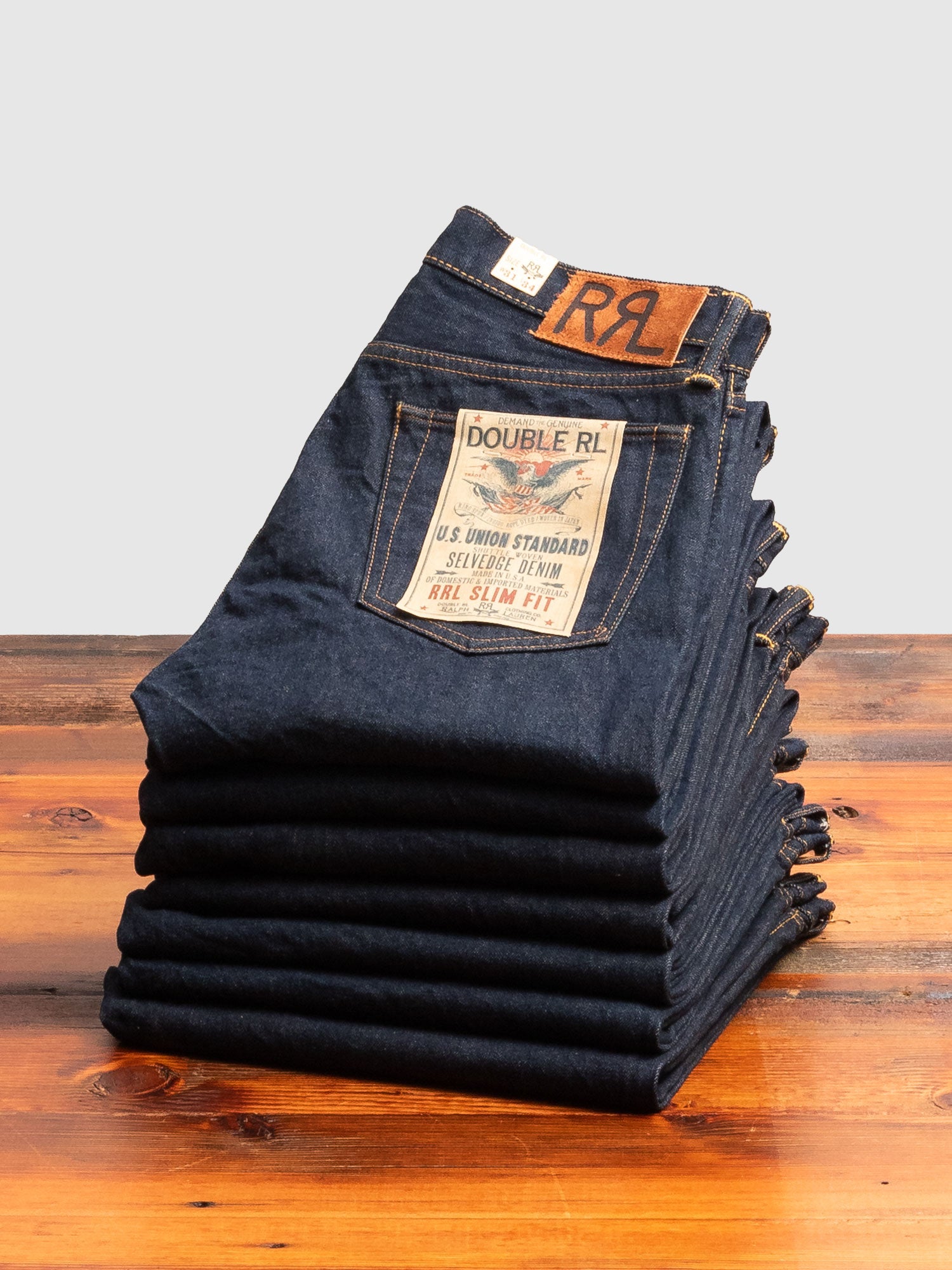 Selvedge Double Knee Denim Rinsed