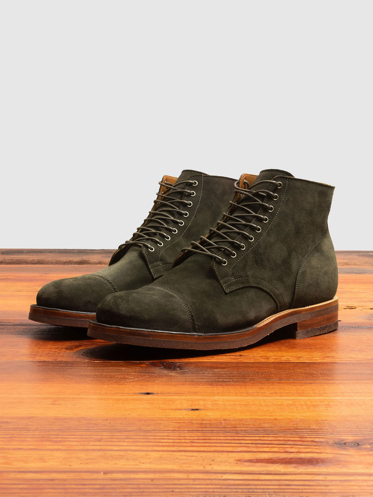 Service Boot 2030 Sawdust in Loden Green Janus Calf Suede – Blue 