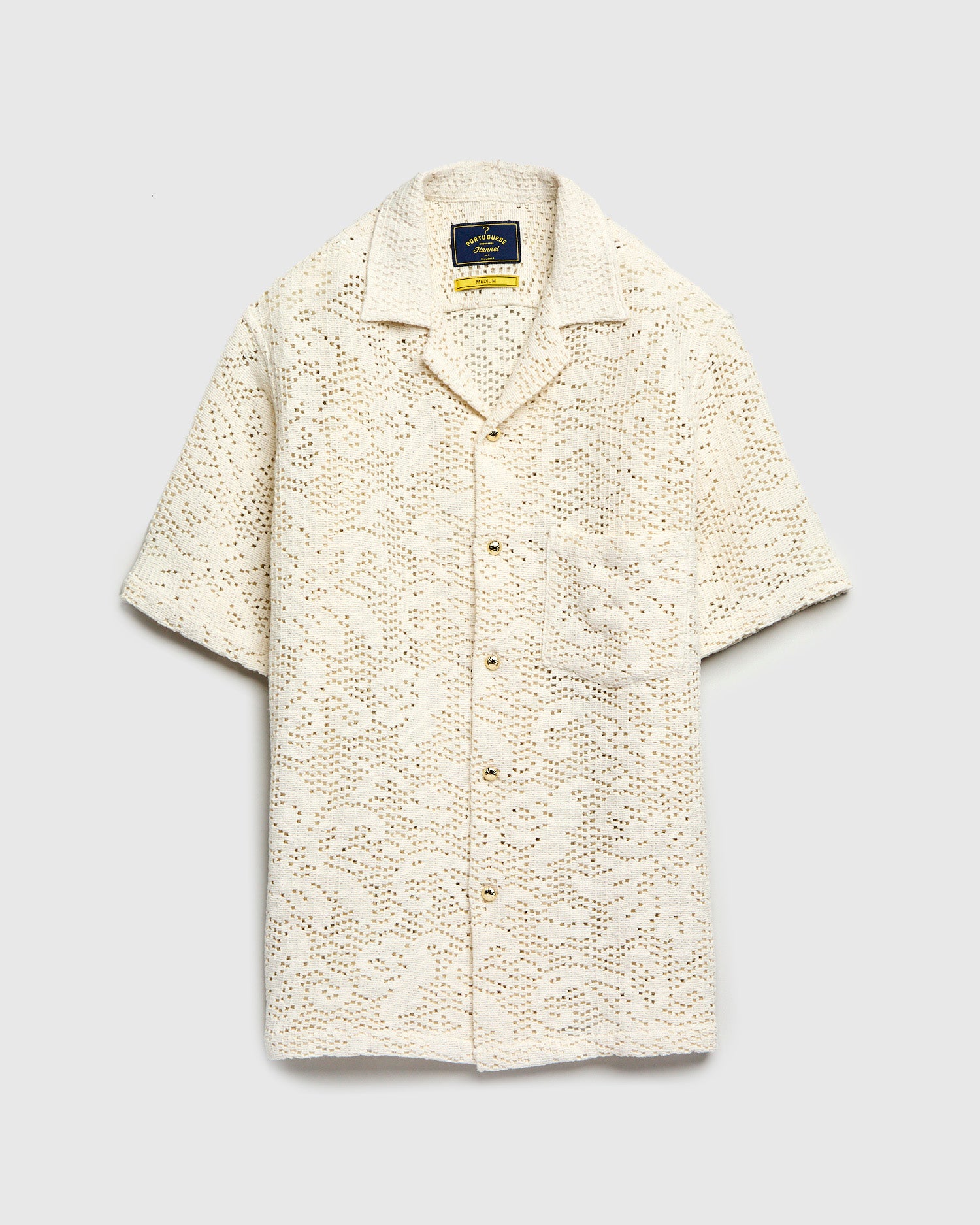 Abstract Croché Shirt in Bone – Blue Owl Workshop