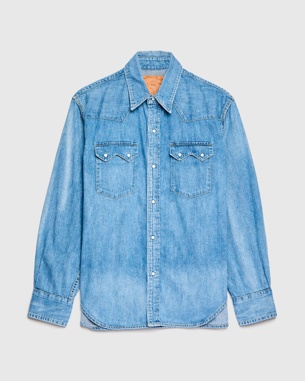 8.5oz Sawtooth Denim Western Shirt in Used Indigo – Blue Owl Workshop