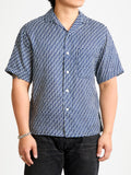 "Yama-Komon" Bassen Short Sleeve Shirt in Indigo