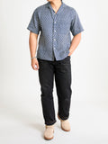 "Yama-Komon" Bassen Short Sleeve Shirt in Indigo