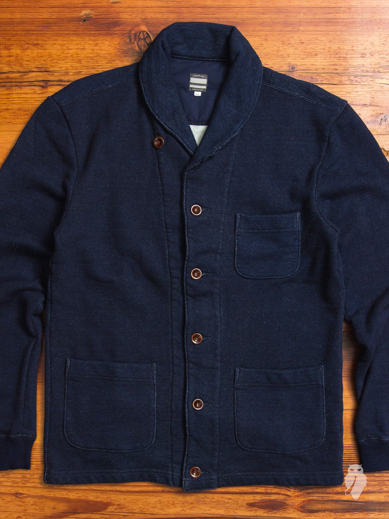 Loopwheel Cardigan in Natural Indigo – Blue Owl Workshop