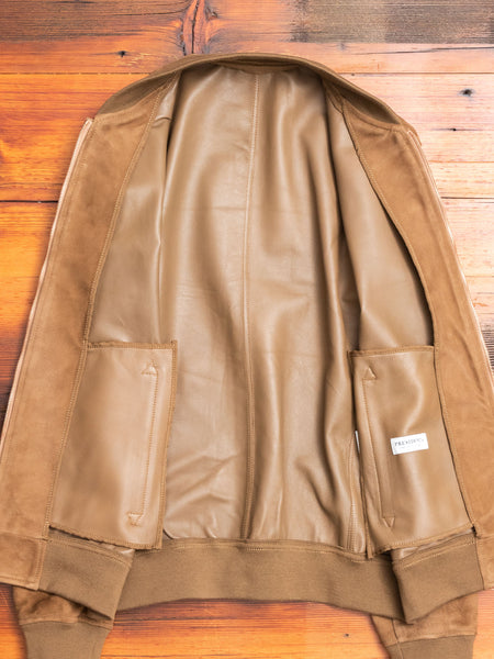 Nappa-leather bomber jacket with wing collar