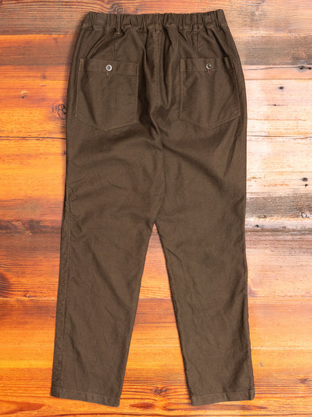 Pegtop baker pants in washed brown cotton/linen canvas