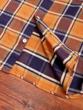 Original Check Cotton Flannel Shirt "Nick" in Dull Orange