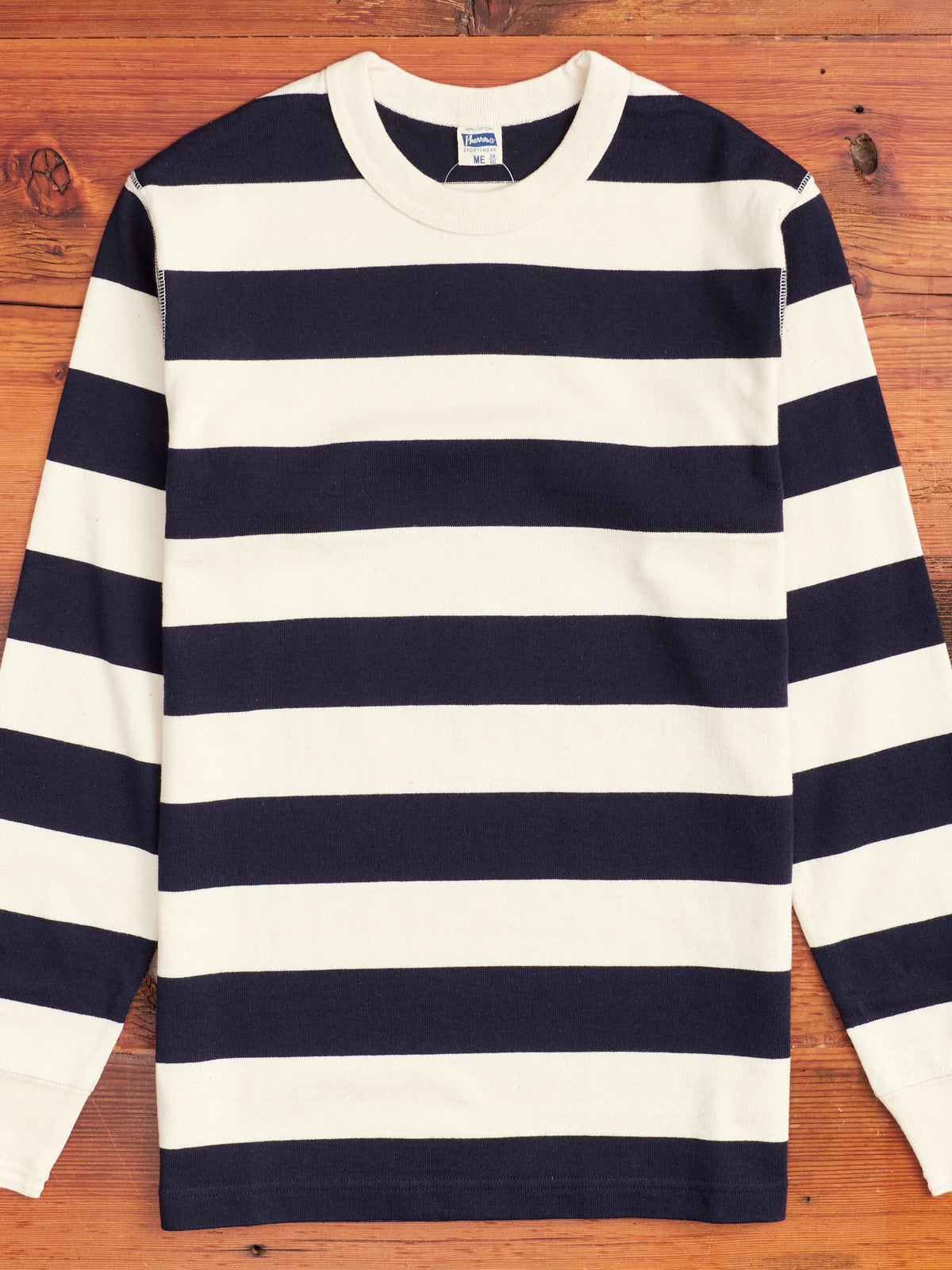 SOL】BORDER L/S TEE - WHITE&NAVY Border Fill Classic Tee - Navy 