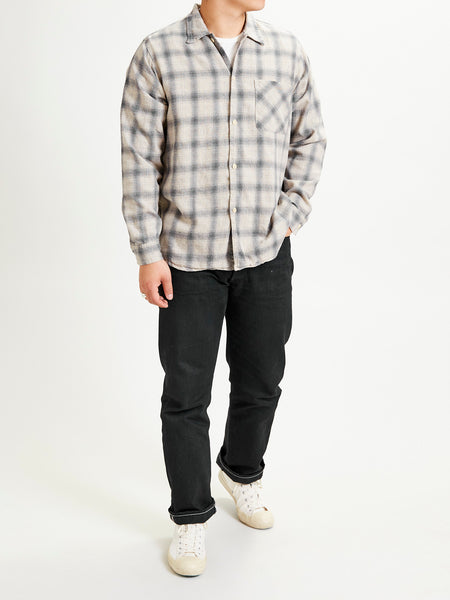 Ombre Nel Checked Flannel Shirt in Off White