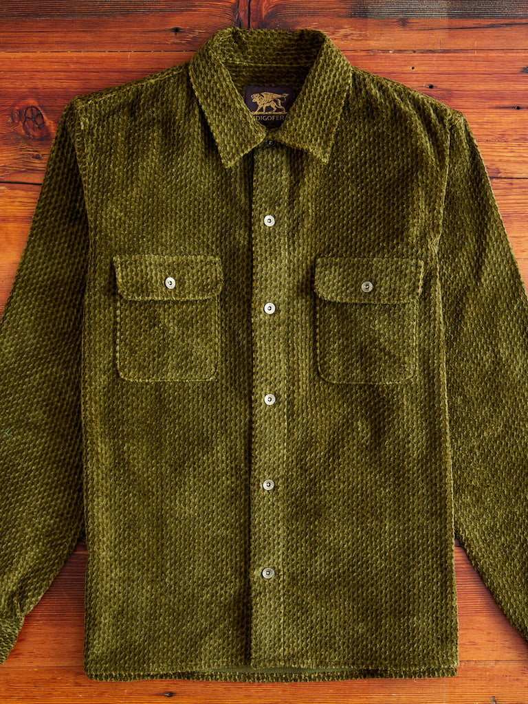 Dobby Corduroy Webster Shirt in Green