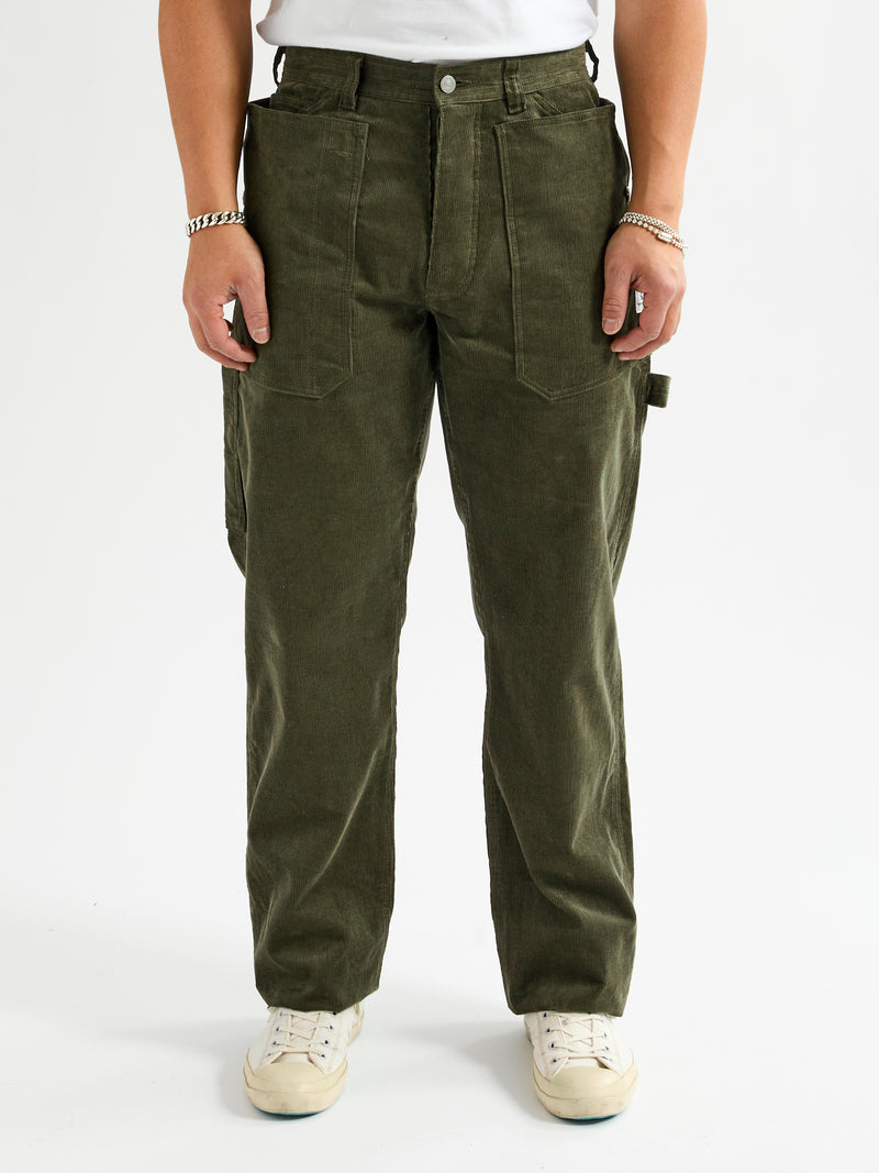 Fall Leaf Gardener Pants in Olive 14W Corduroy