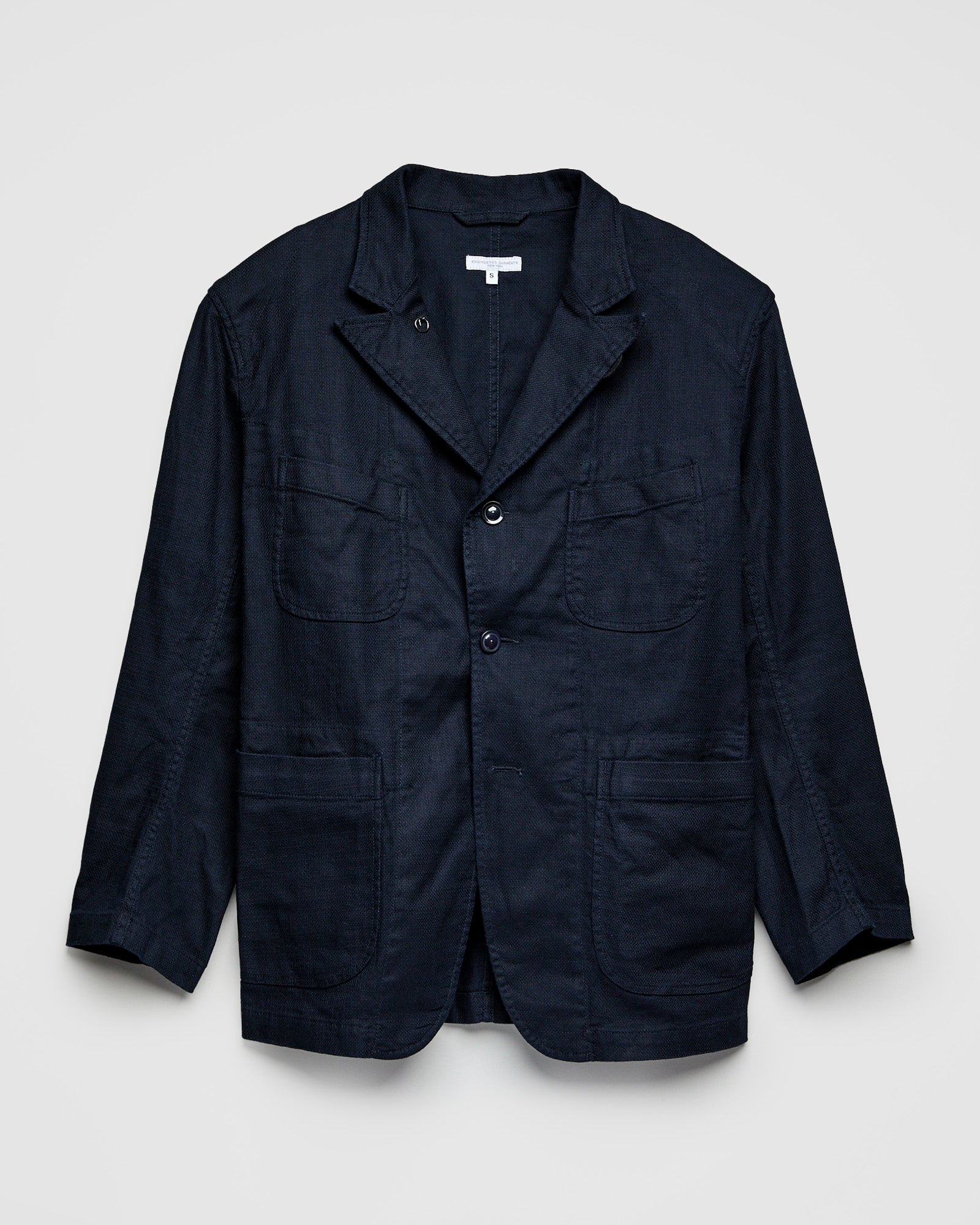 Bedford Jacket in Dark Navy Cotton Linen Java Cloth – Blue Owl Workshop
