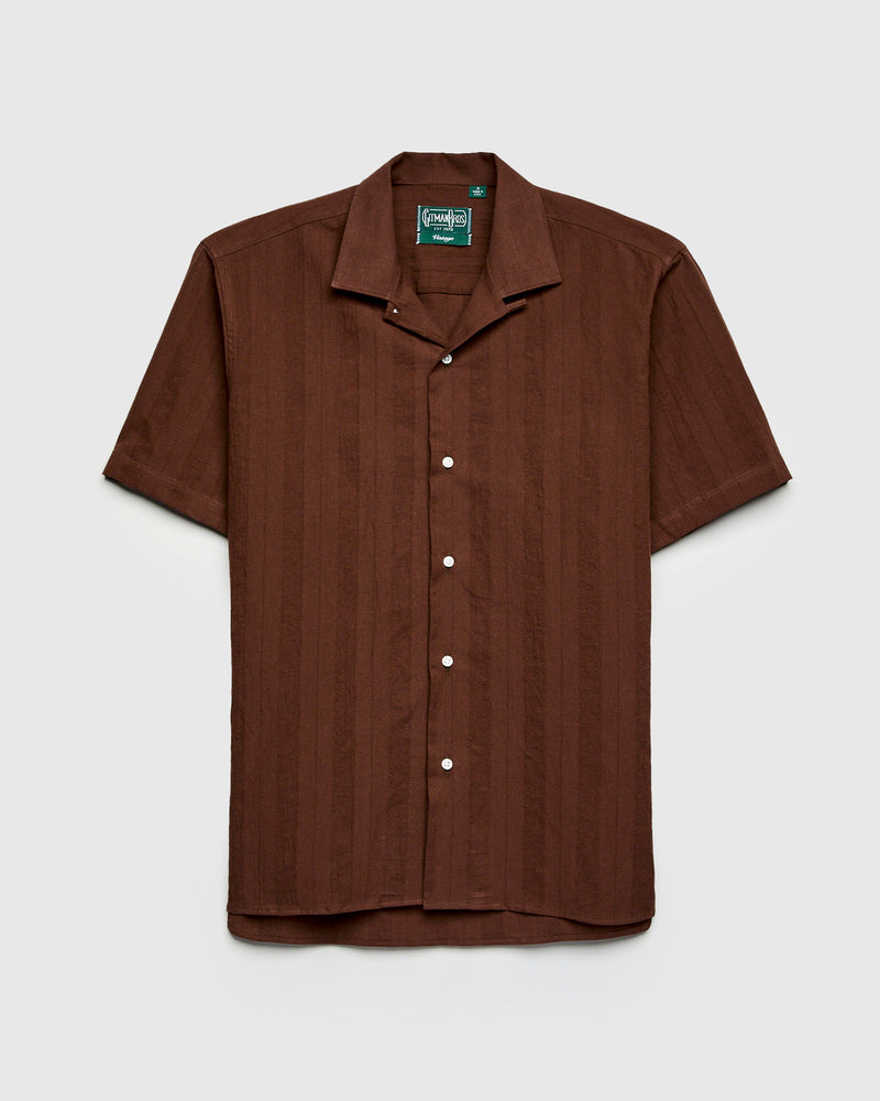 Striped Camp Shirt in Brown