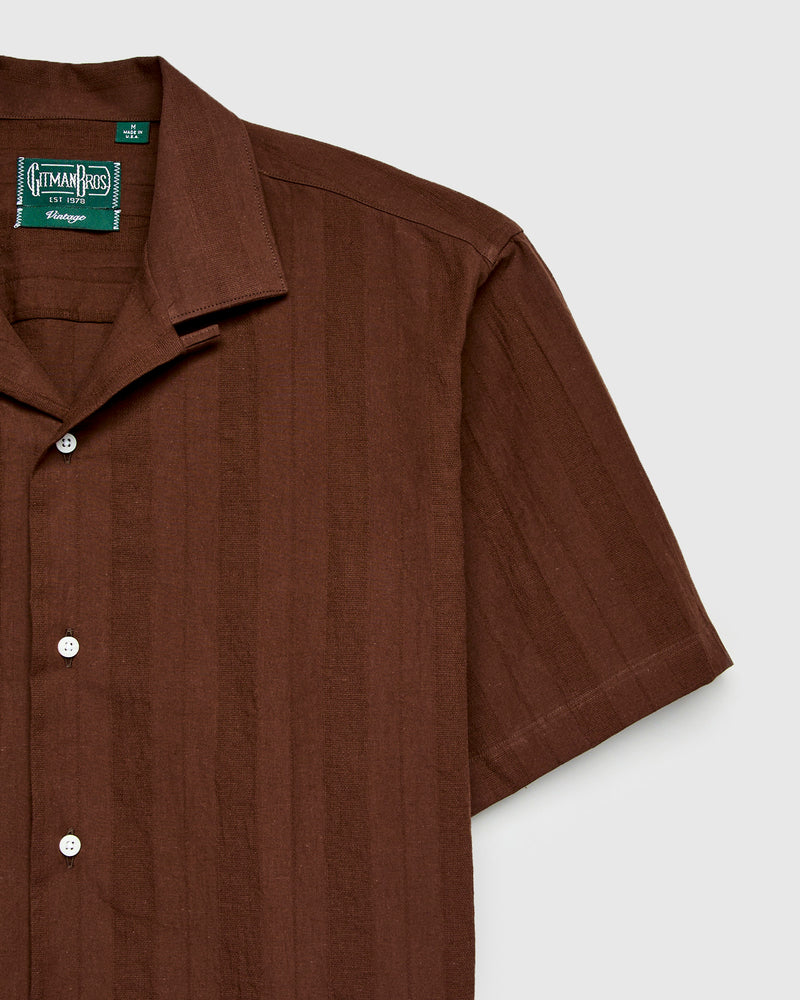 Striped Camp Shirt in Brown