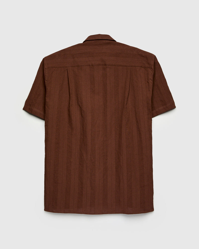 Striped Camp Shirt in Brown
