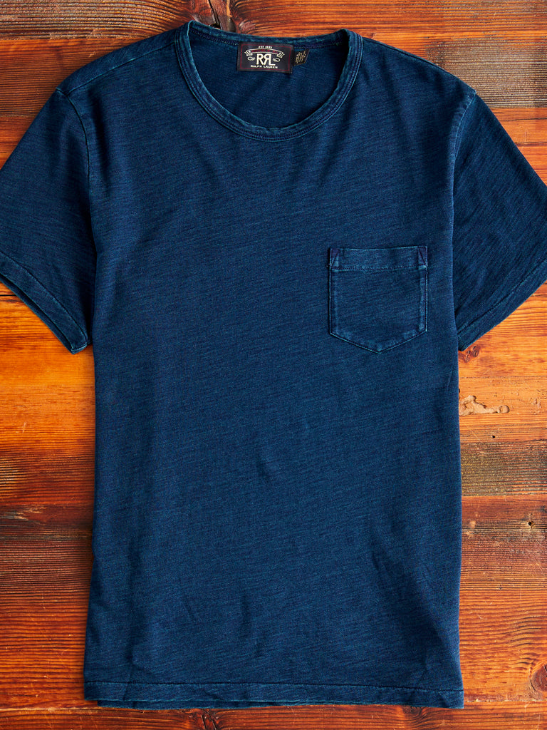 Slub Jersey Pocket T-Shirt in Indigo