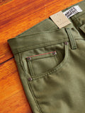 10oz Selvedge Army Green Duck Canvas - Weird Guy Fit