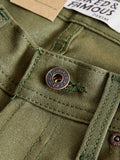 10oz Selvedge Army Green Duck Canvas - Weird Guy Fit