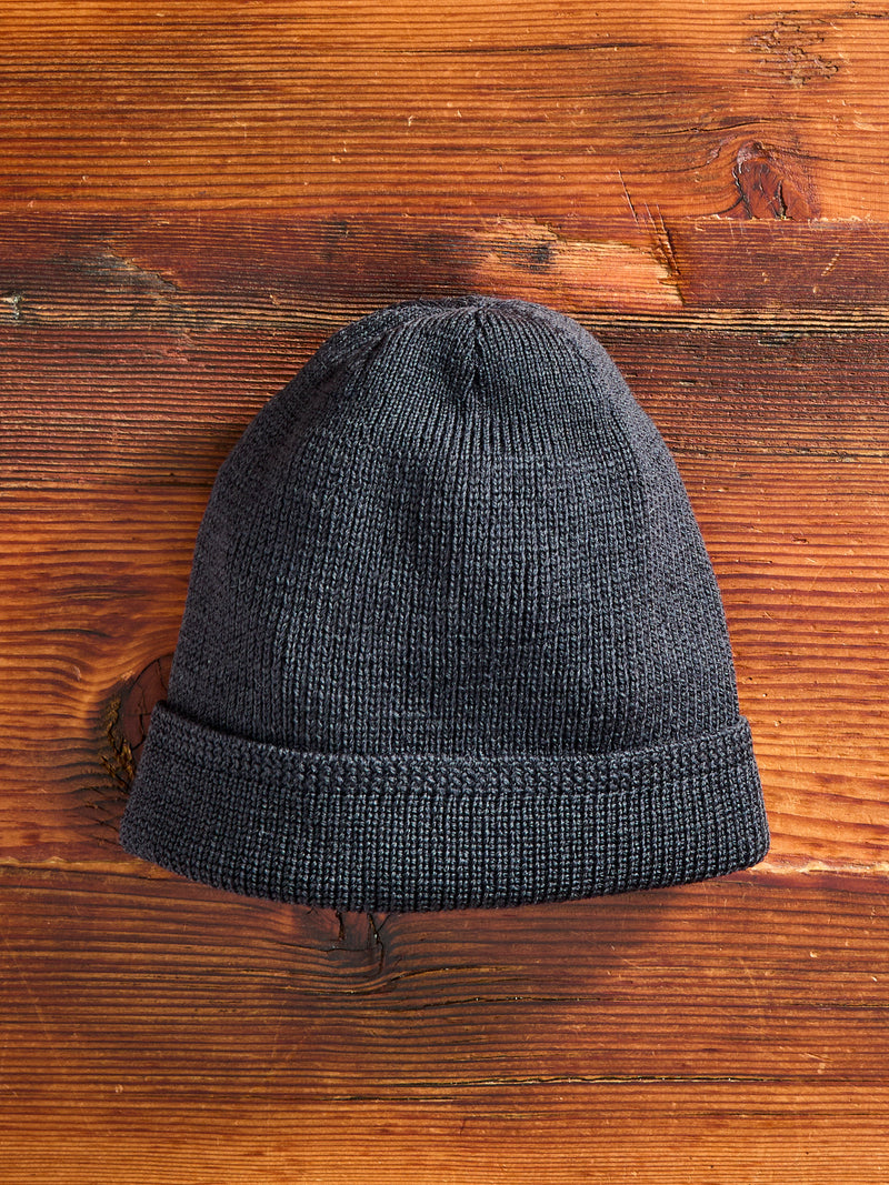 Wool Knit Watch Cap in Dark Charcoal – Blue Owl Workshop