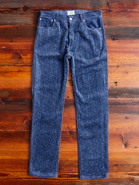 Donegal Corduroy Five Pocket Trousers in Marine Blue