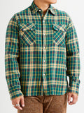 Washed Flannel Pearl Snap Shirt in Wisconsin White Pine