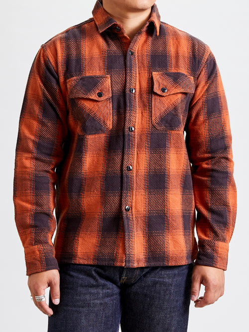 Crosscut Flannel in Rust Twill