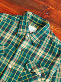 Washed Flannel Pearl Snap Shirt in Wisconsin White Pine