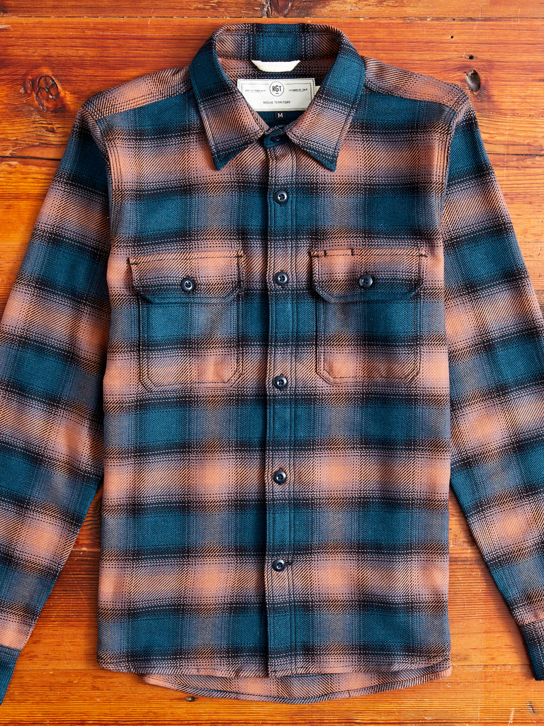 "Field Shirt" in Navy Blush Ombre Plaid
