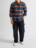 "Field Shirt" in Navy Blush Ombre Plaid