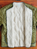 Quilted Boa Liner Jacket in Khaki