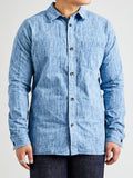 6oz Kasuri Chambray Button-Up Shirt in Indigo