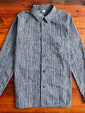 6oz Kasuri Chambray Button-Up Shirt in Black