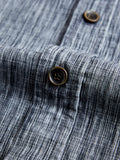 6oz Kasuri Chambray Button-Up Shirt in Black