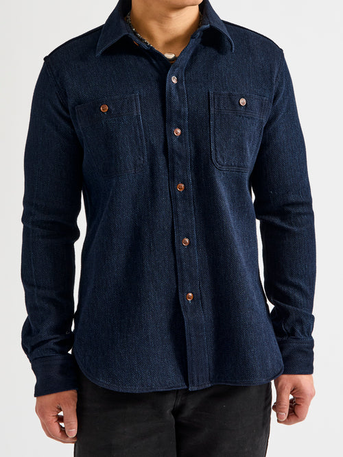 5713 "Heavyweight Sashiko" Work Shirt in Indigo