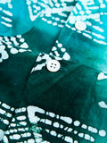 Batik Print Open Collar Shirt in Green