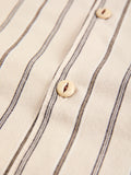 Hawaiian Button-Up Shirt in Stone Stripe