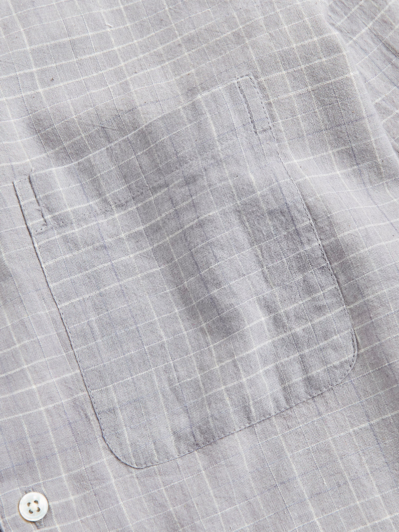 Handloom Loop Collar Shirt in Graphite Crosshatch