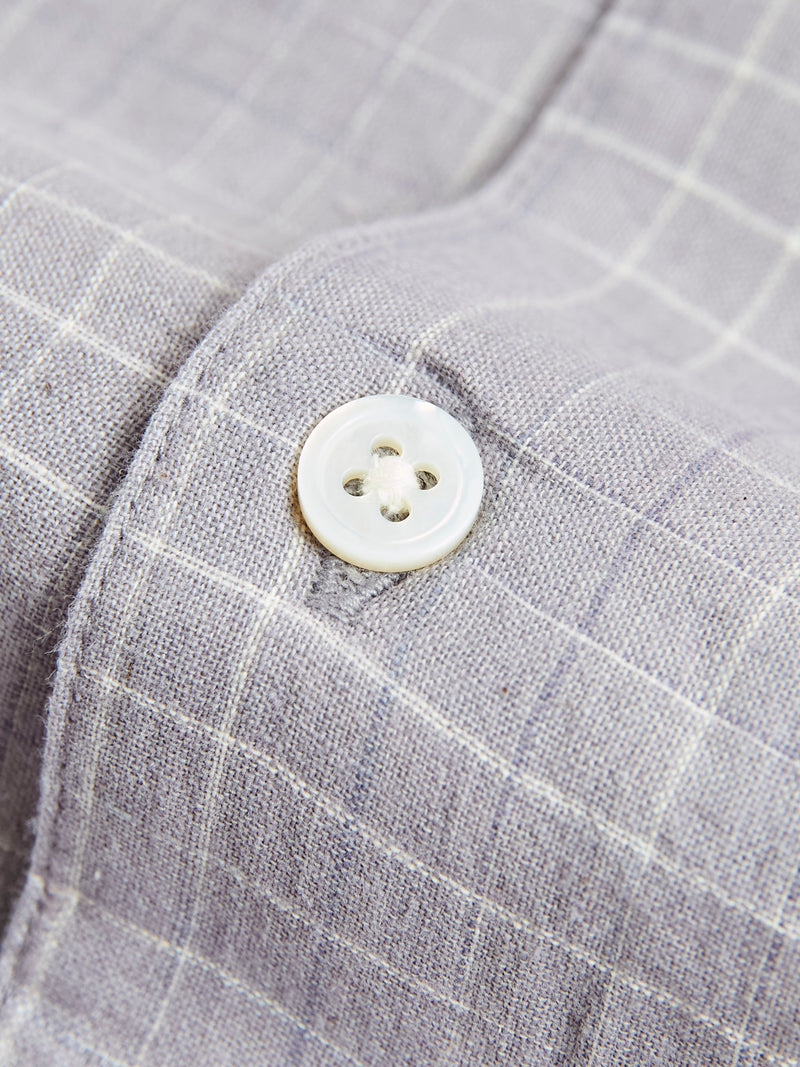 Handloom Loop Collar Shirt in Graphite Crosshatch