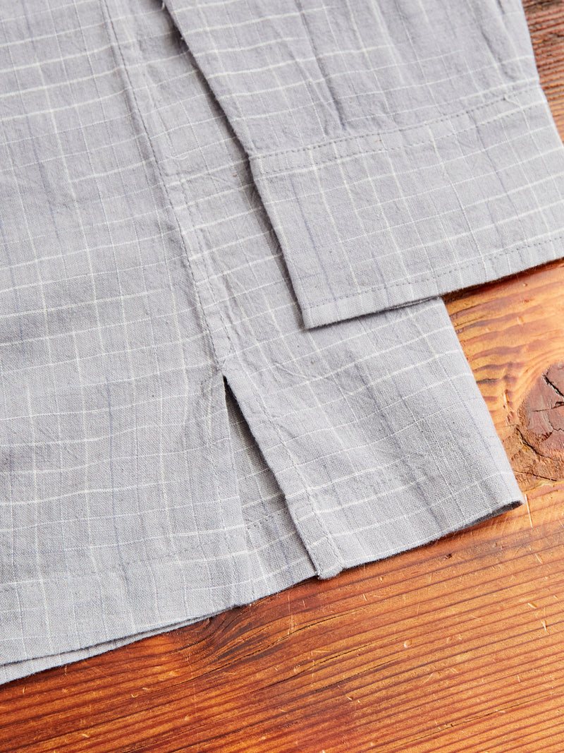 Handloom Loop Collar Shirt in Graphite Crosshatch