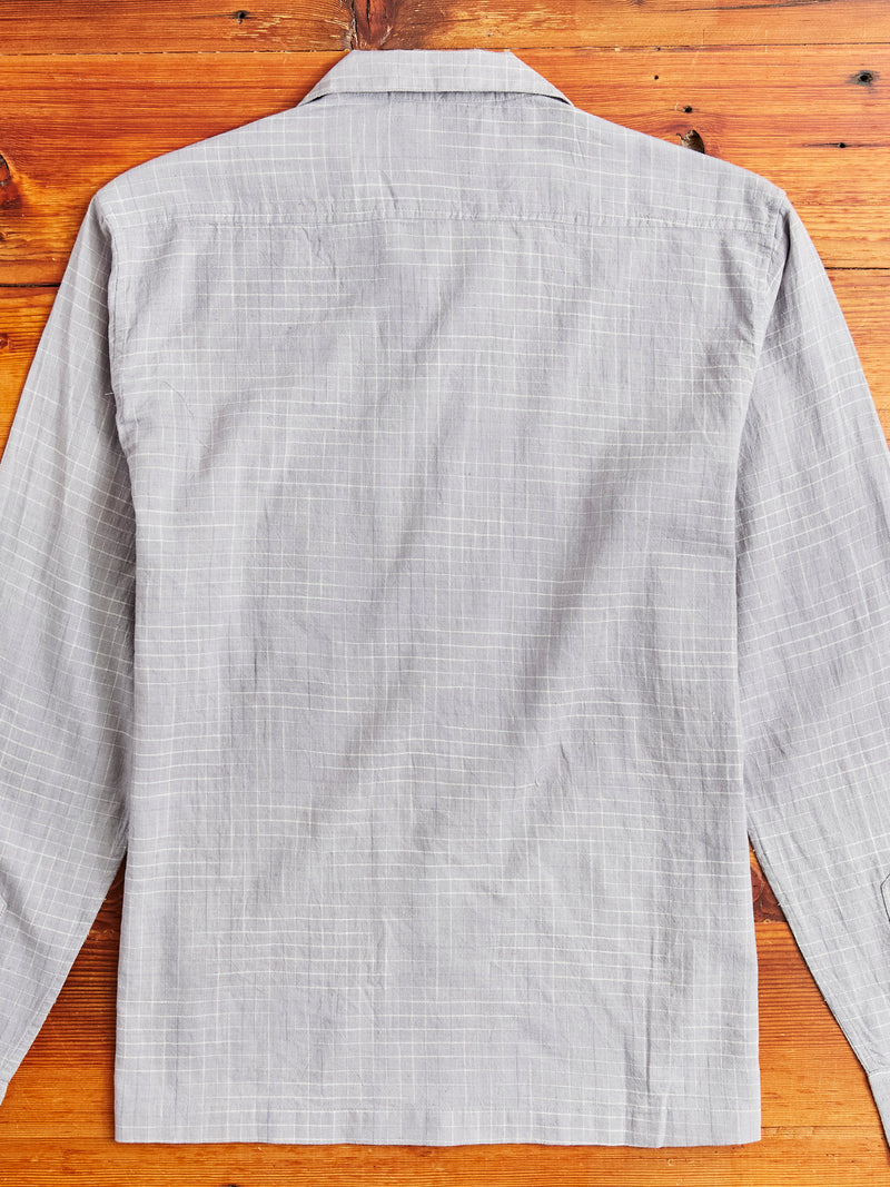 Handloom Loop Collar Shirt in Graphite Crosshatch