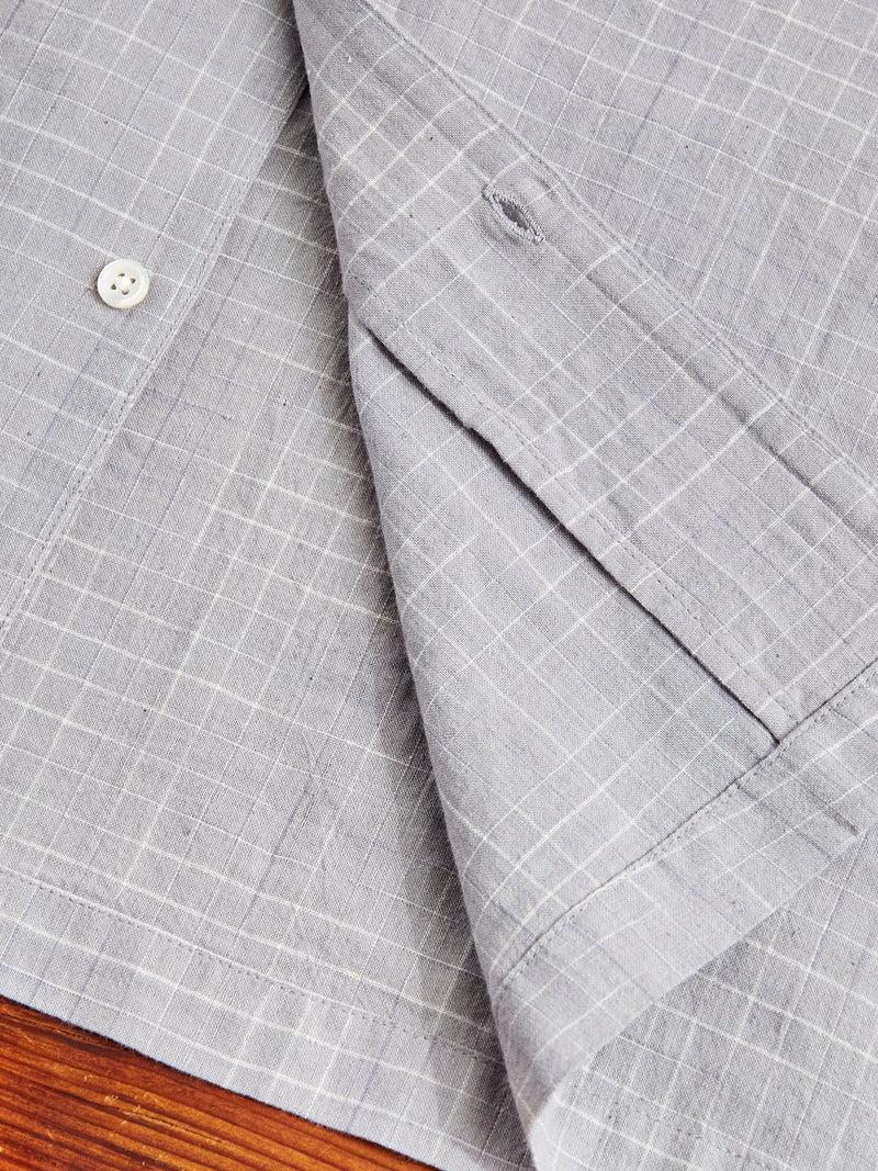 Handloom Loop Collar Shirt in Graphite Crosshatch